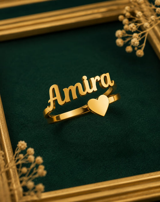 Personalized Dual Name Ring For Women Custom Couple Gold Plated Adjust Customizable Unique Gift