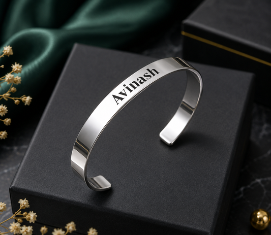Silver Brass Western Casual Bracelet For Unisex Mtpe Elegant Plated Design Kada Stylish Daily