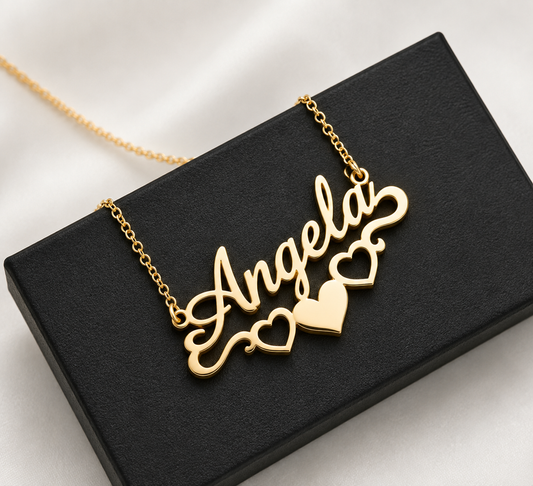 Gold Brass Necklace For Women Elegant Plated Design Pendant Stylish Daily Wear Gift Girls