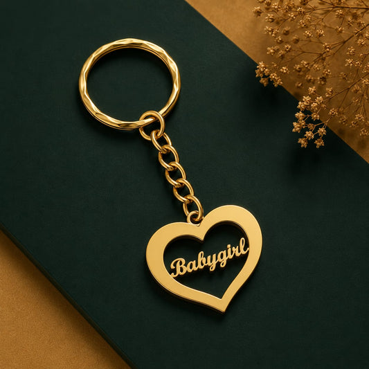 Gold Metal Key Chain For Unisex Ibd Elegant Plated Design Stylish Daily Wear Gift