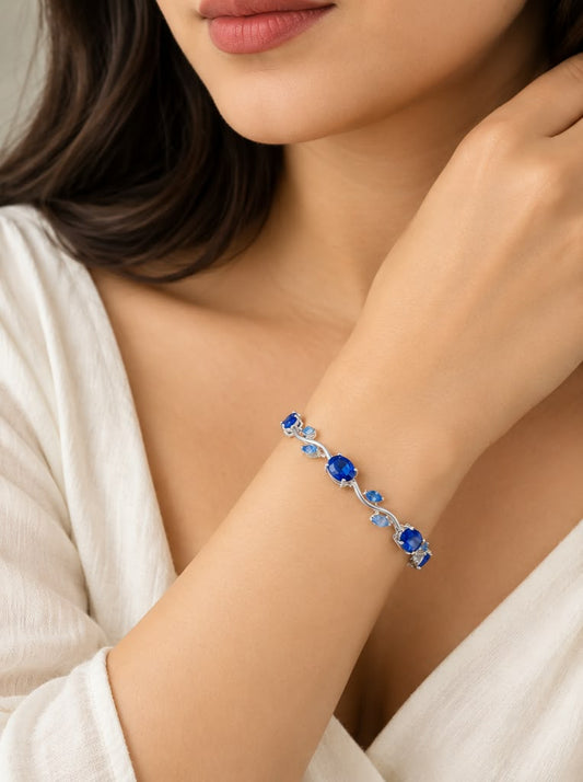 Women Designer Silver Plated Bracelet | Stylish Fashion Jewellery Bracelet for Women and Girls