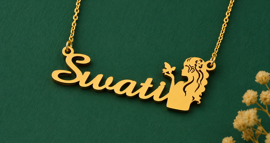Gold Brass Necklace For Women Arq Elegant Plated Design Pendant Stylish Daily Wear Gift