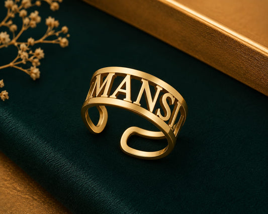 Personalized Dual Name Ring For Women Custom Couple Gold Plated Adjust Customizable Unique Gift