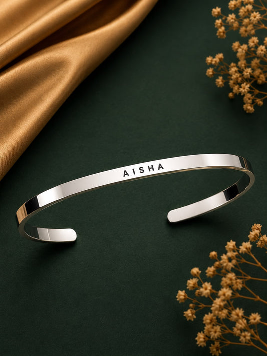 Silver Brass Western Casual Bracelet For Unisex Elegant Plated Design Kada Stylish Daily Wear