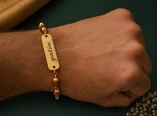 Gold Brass Western Casual Bracelet For Unisex Asftrb Elegant Plated Design Kada Stylish Daily