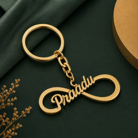 Gold Metal Key Chain For Unisex Awukcg Elegant Plated Design Stylish Daily Wear Gift