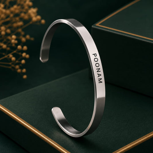 Silver Brass Western Casual Bracelet For Unisex Mue Elegant Plated Design Kada Stylish Daily