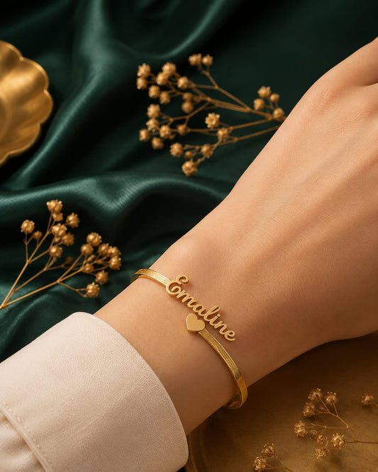 Customized Name Bracelet For Women Personalized Gold Plated Stylish Chain Bracel Customizable Kada Unique