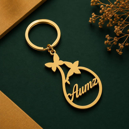 Gold Metal Key Chain For Unisex Aumz Elegant Plated Design Stylish Daily Wear Gift