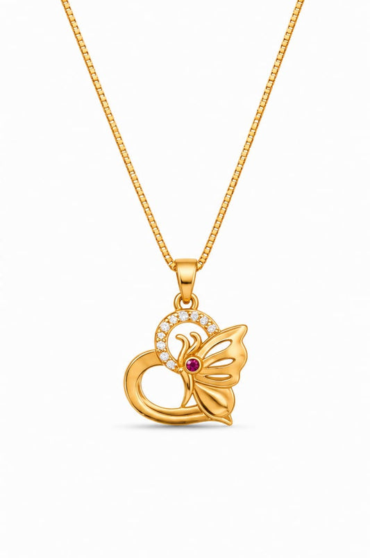 Elegant Swan Pendant Necklace for Women – Premium Gold Finish Designer Jewellery with Sparkling Stones