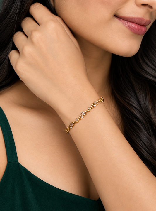 Women Designer Gold Plated Bracelet | Stylish Fashion Jewellery Bracelet for Women and Girls