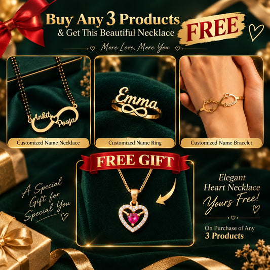 Personalized Infinity Name Jewelry Set with FREE Heart Pendant