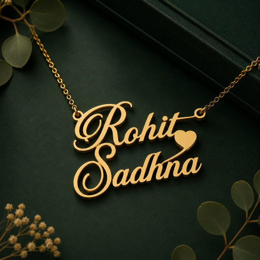 Gold Brass Ethnic Necklace For Women Aswjup Elegant Plated Design Pendant Stylish Daily Wear