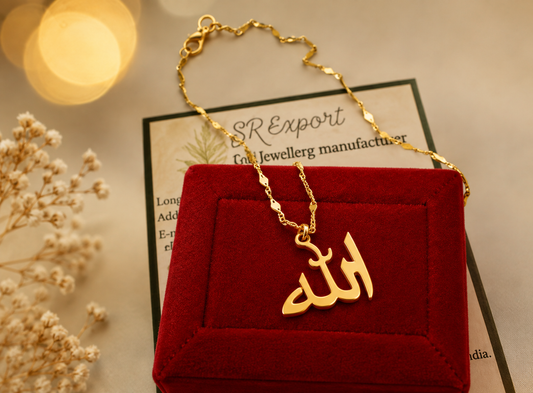 Gold Brass Necklace For Women Aqpgf Elegant Plated Design Pendant Stylish Daily Wear Gift