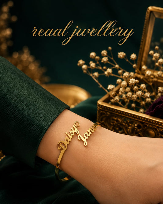 Customized Name Bracelet For Women Personalized Gold Plated Stylish Chain Bracel Customizable Kada Unique