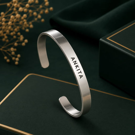 Silver Brass Western Casual Bracelet For Unisex Elegant Plated Design Kada Stylish Daily Wear