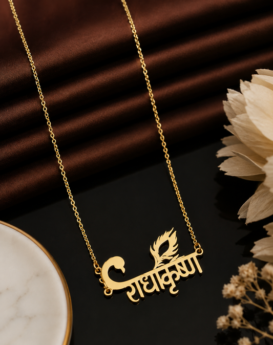 Gold Brass Necklace For Women Aswoif Elegant Plated Design Pendant Stylish Daily Wear Gift